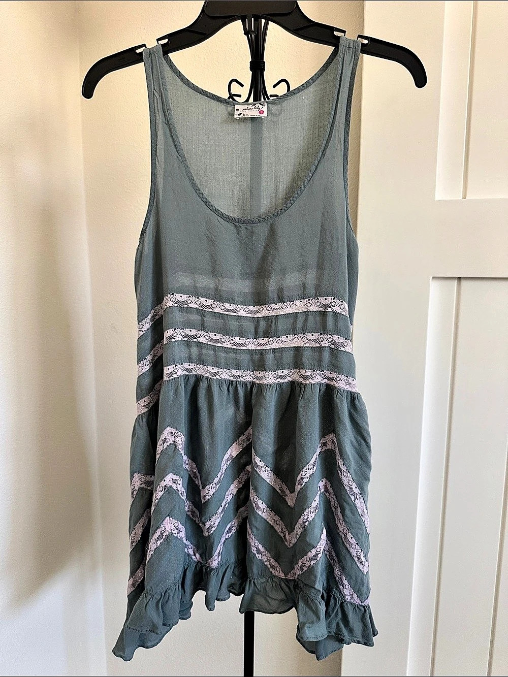 Intimately by Free People Mini Slip Dress in Gray/Blue & Pink/Lavender (Size XS)